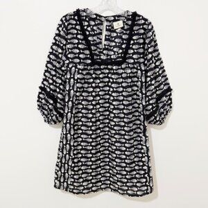 Tuckernuck Piscis Catalans Black & White Fish Print Coverup Beach Dress Size XS